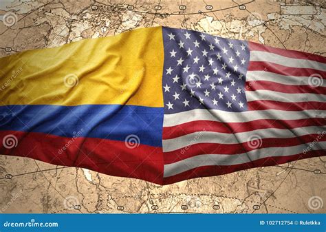 Colombia and United States of America Stock Illustration - Illustration of background, american ...