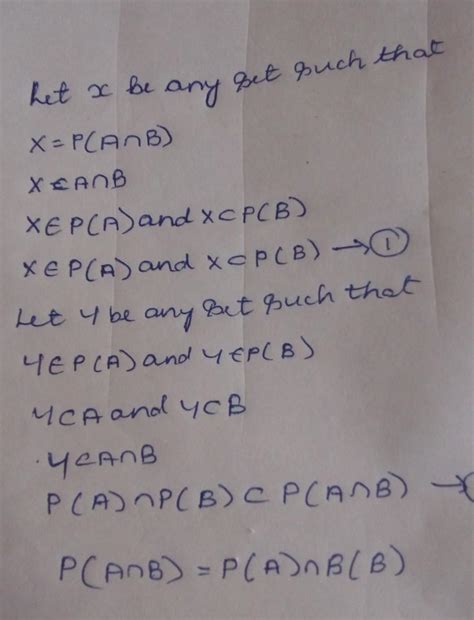 P(a intersection b) = p (a) intersection p(b) - Brainly.in