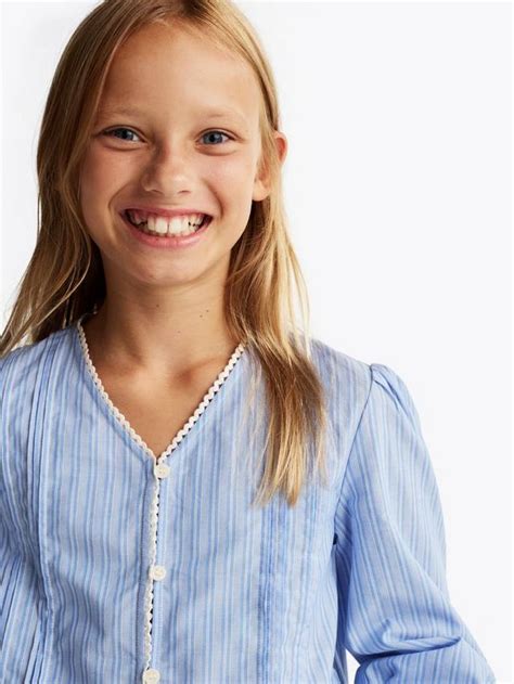 Tommy Hilfiger Kids' Stripe Pleated Blouse, Blue