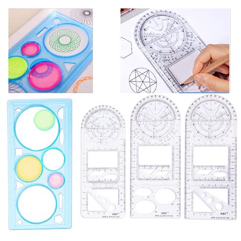 Buy Multifunctional Geometric Ruler Set,Mathematics Drawing Ruler ...
