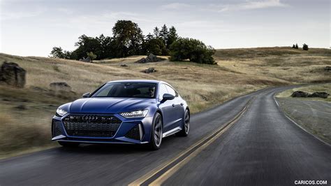 Audi RS 7 Performance (US-Spec) | 2024MY (Color: Ascari Blue Matte) | Front Three-Quarter