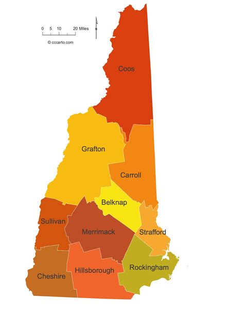 New Hampshire State Maps: Counties (All 10 New Hampshire Counties ...