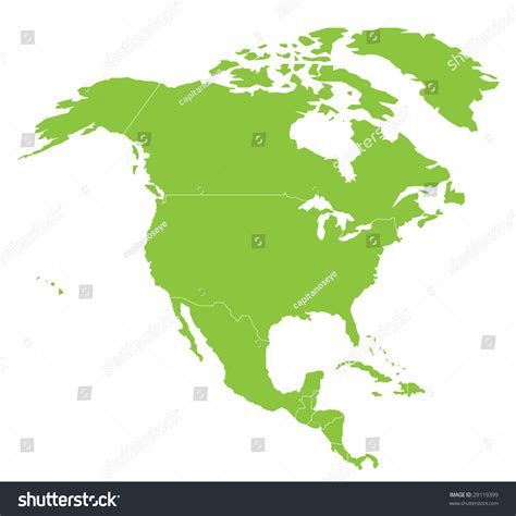Map North America North American Continent Stock Vector 29119399 - Shutterstock