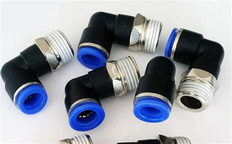 10 Pcs Pneumatic Male Elbow Connector Tube OD 1/2"(12mm) X NPT 1/2 PU ...