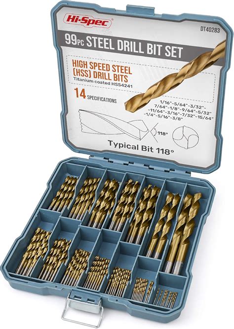 130pc Hi-Spec Multi Drill Bit Set - HSS Titanium India | Ubuy