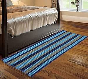 Heart Home Cotton Bed Side Runner/Pooja Mat 20"x56" (Blue) - CTHH8341 ...