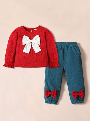 Buy Hopscotch 2-Pc Triple Threat Bow Top and Pant Set (6-9 Months) Online