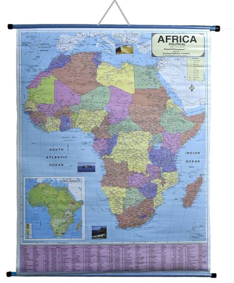 ROLLUP POLITICAL MAP OF AFRICA (PIPE MOUNTED) Photographic Paper ...