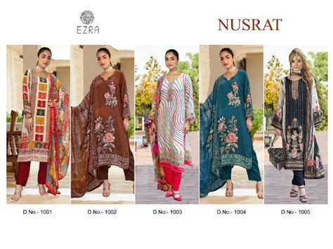 NUSRAT BY EZRA WHOLESALE PAKISTANI CONCEPT NEW DESIGN UNSTITCH SALWAR ...