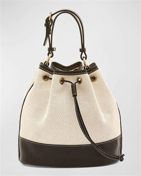 Il Bisonte Marini Drawstring Canvas Bucket Bag | Neiman Marcus