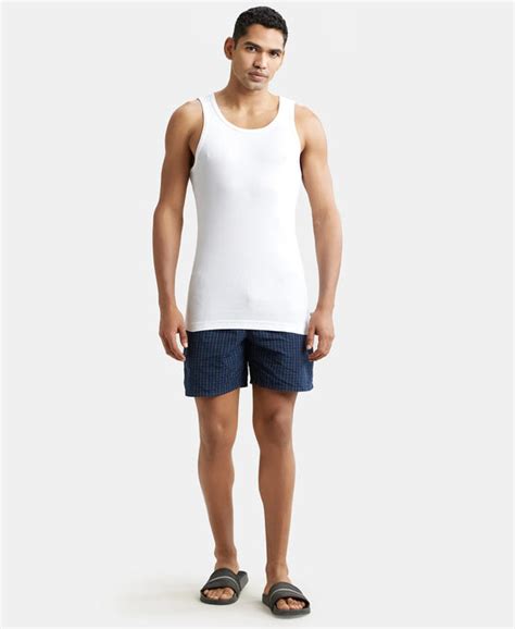 Buy Super Combed Cotton Rib Round Neck Sleeveless Vest with StayFresh ...
