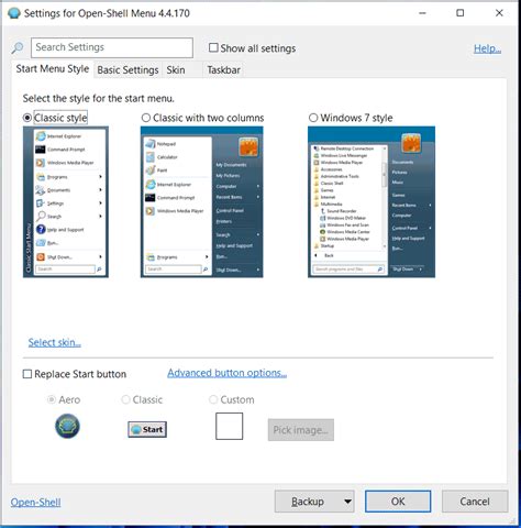 Open Shell Windows 11 Skin 的图像结果