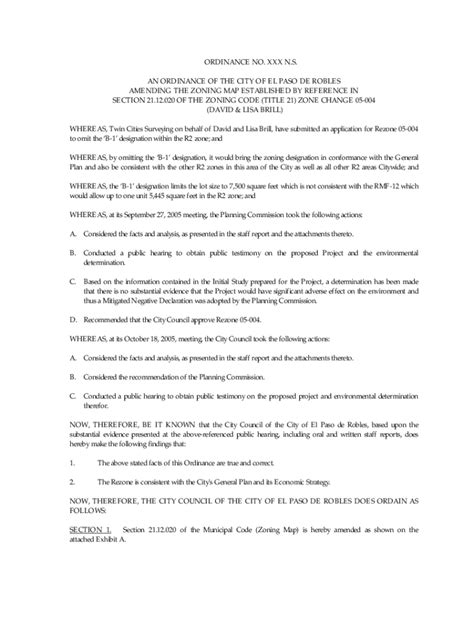 Fillable Online 020 OF THE ZONING CODE (TITLE 21) ZONE CHANGE 05-004 ...