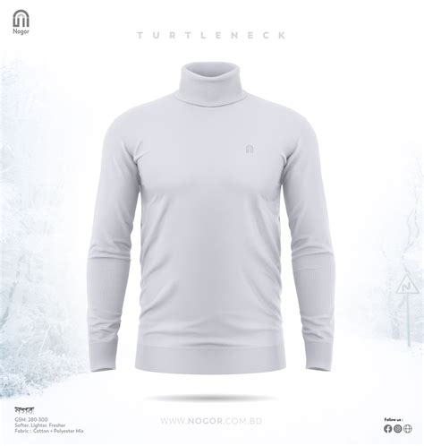 Classic Turtle Neck T-shirt - Unisex - Sky Blue - NOGOR