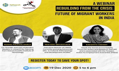 Webinar On "Rebuilding From The Crisis: Future Of Migrant Workers In India"