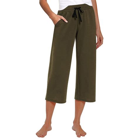 KDDYLITQ Wide Leg Pants Womens White Capris and Cropped Pants High ...