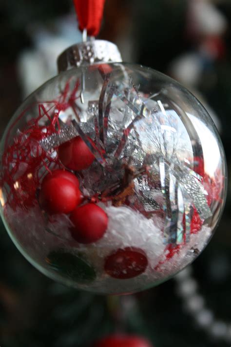 homemade christmas ornaments with clear glass balls