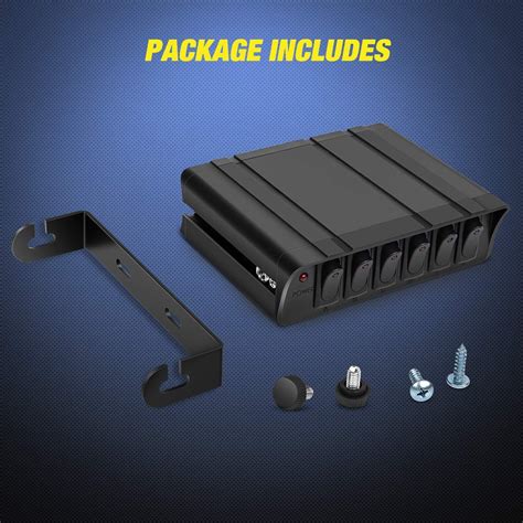 Buy Nilight - 6 Gang Rocker Switch Box SPST Toggle Switch Panel 12V 24V ...