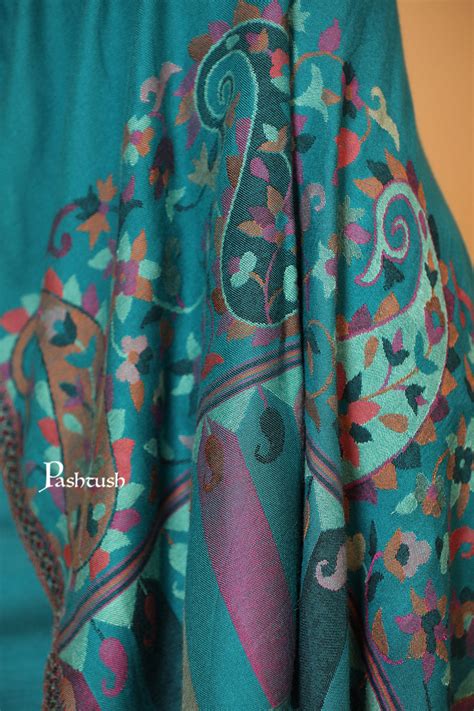 Pashtush womens Bamboo stole, Reversible Ethnic Paisley Palla design ...