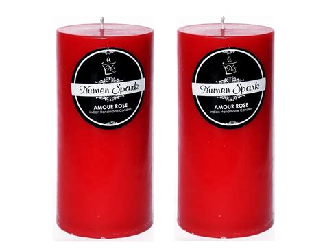 NS-Numen Spark Set of 2 Amour Rose Solid Pillar Candle (3X6 inches ...