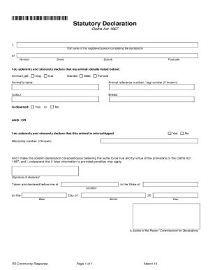 Image result for Statutory Declaration Form Examples