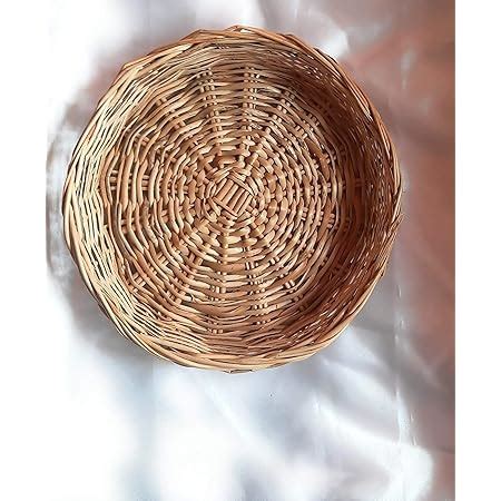 Multipurpose Brown Bamboo Basket Natural Bamboo Round Shape Cane 9inch ...