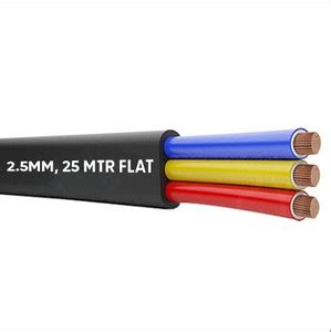 Fangtooth Flat Submersible Pump Cable PVC 2.5 sq/mm Black 25 m Wire ...