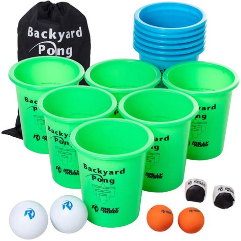 Rally and Roar Jumbo Premium Beer Pong Set - Includes 12 Durable 9 ...