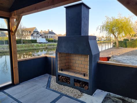 Outdoor Brick Fireplace