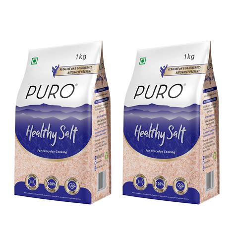 Puro Healthy Salt | Rock Salt | 1 kg Pack of 2 (fine), Chemical Free ...