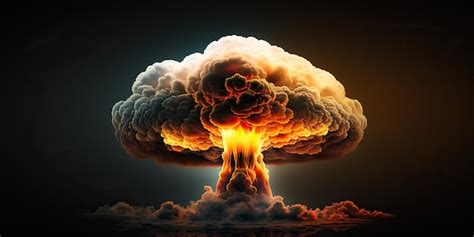 Ai generative ai generated illustration of huge atomic mushroom ...