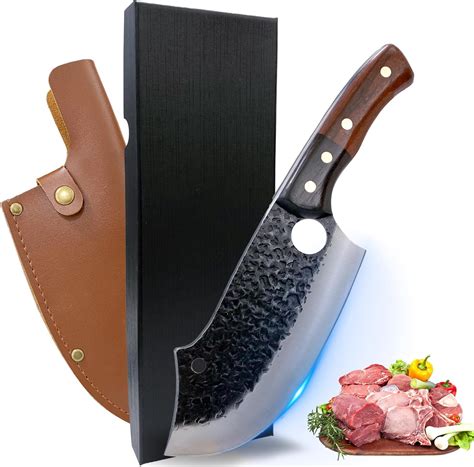 Amazon.com: ANLJNCC Meat Cleaver for Meat Cutting, Professional Bone Chopper with Sheath, Full ...
