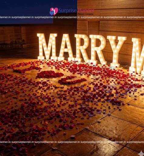 Proposal Setup WIth Big Marry Me Letters