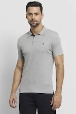 Buy Men Grey Solid Polo Neck T-Shirts Online - 664198 | Van Heusen