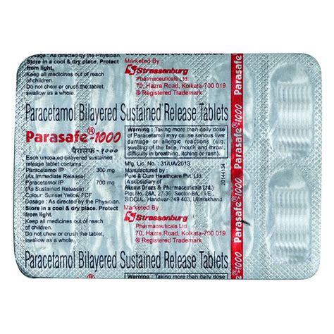 Parasafe 1000 Tablet | Uses, Side Effects, Price | Apollo Pharmacy