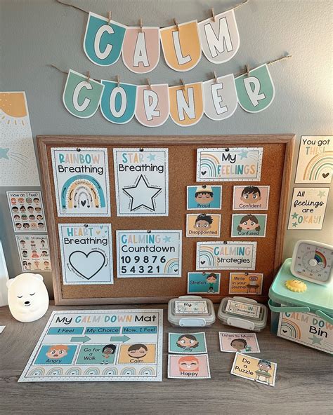 Calm Rainbow Calm Down Corner | Calming Strategies | Breathing ...
