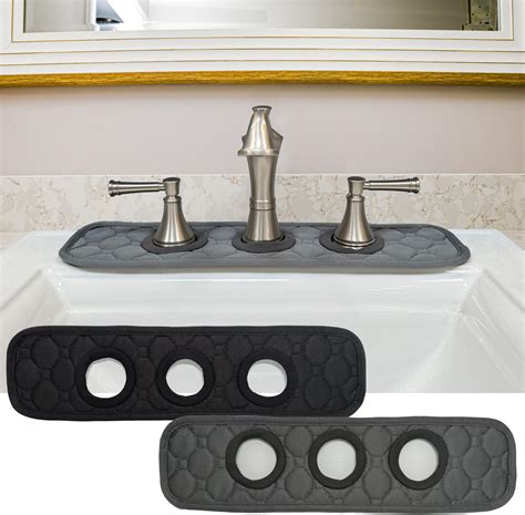 Amazon.com: 4 Pcs DIY Faucet Mat for Kitchen Sink - Fit 3 Hole Faucet ...