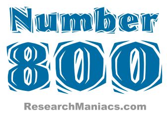Number 800 - All about number eight hundred