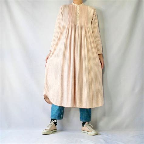 LLbean ivory red floral pleats onepiece エルエルビーン プリーツチロリアンワンピース ...