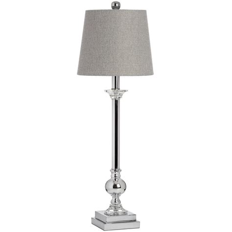 Tall Contemporary Silver Grey Table Lamp - Interior Flair