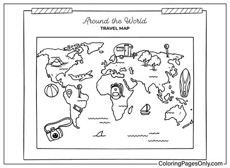 Coloring Sheet World Map World Map For Education Coloring Page