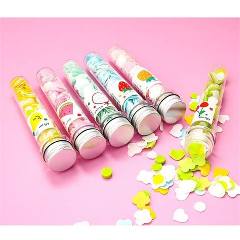 Cursive tube bottle shape 2 pcs disposable paper soap round heart shape ...