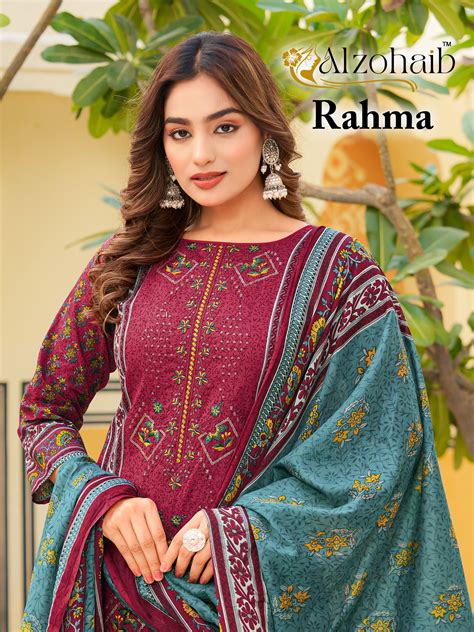 Alzohaib Rahma Cotton Dupatta Fancy Pakistani Suit Collection