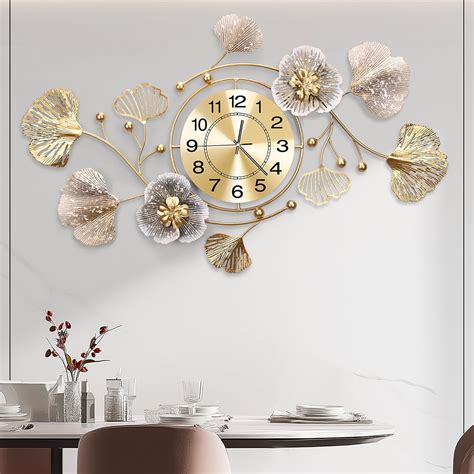 Amazon.com: JXQXYN Clocks for Living Room, Large Wall Clock, 3D Silent ...