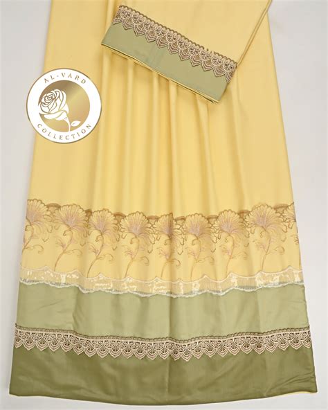 Mango Yellow Rida With Smart Lace & Green Shade Panel – AL-Vard Collection