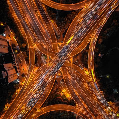 Download wallpaper 2780x2780 road, road junction, aerial view, tangled ...
