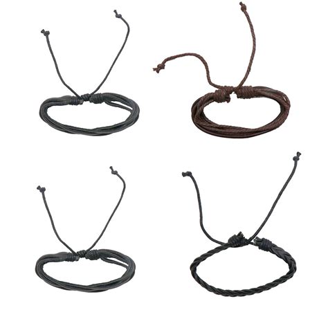 Joker & Witch Set of 4 Brown and Black Bracelet For Men