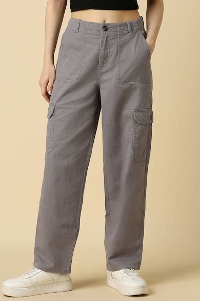 Buy Women Grey Solid Casual Trousers Online - 39964937 | Allen Solly