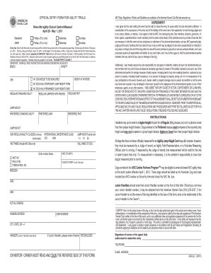 Fillable Online OFFICIAL ENTRY FORM FOR AGILITY TRIALS AKC Rules ...