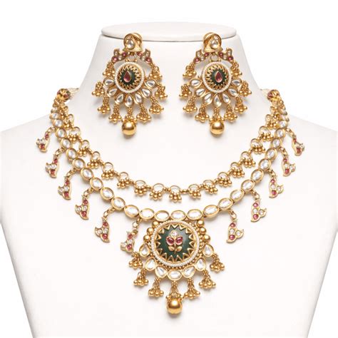 Traditional Gold Plated Kundan Necklace Set for Women – PREESAA'J ...